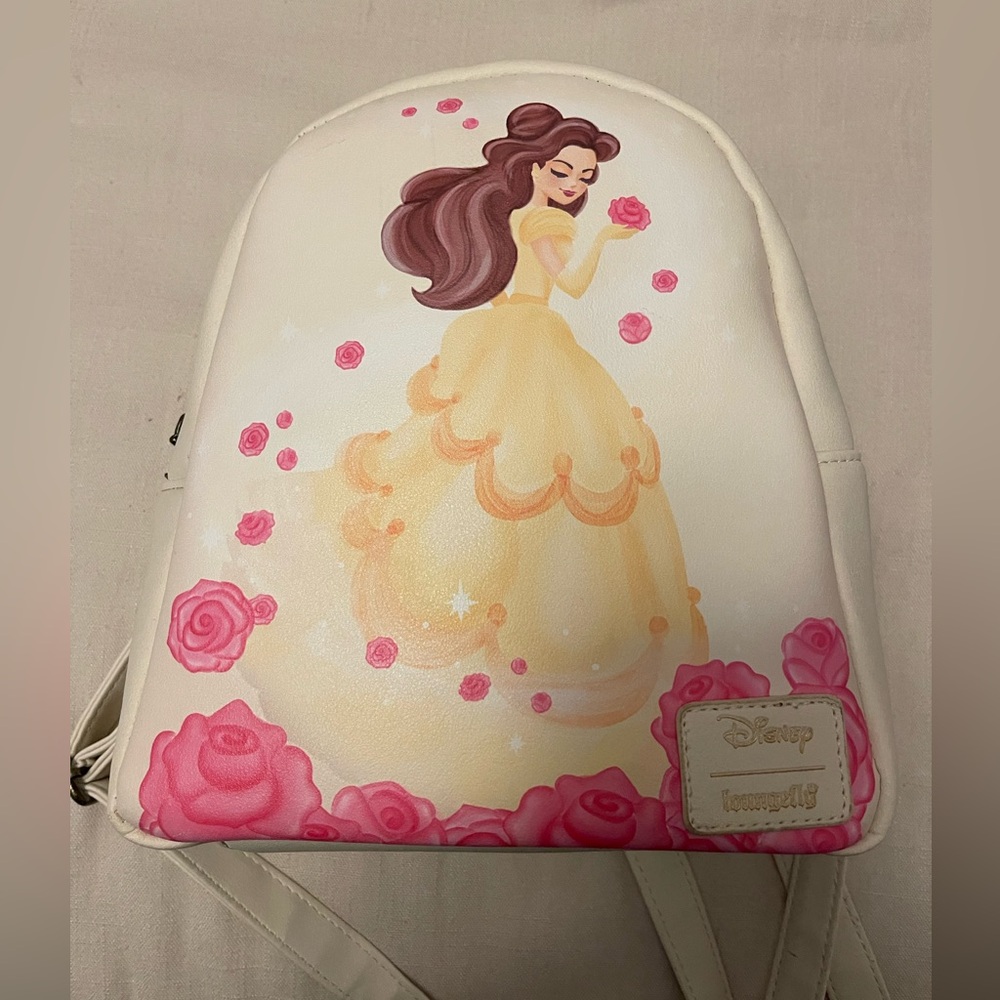 Loungefly Disney Collection. Discontinued. Belle Bookbag. Off white/cream